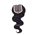Brazilian Virgin Hair Body Wave Lace Closure Three Part Double Lace Net Closure Unprocessed Human Hair (8 inch, Body)