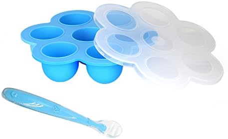 Joylish Baby Food Storage Freezer Tray with Lid &amp; Spoon - Silicone Egg Bites Molds for Instant Pot 5,6,8 qt