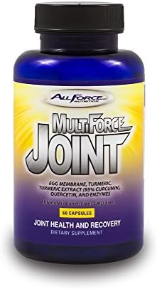 All Force Nutrition Multi Force Joint Health Recovery Formula - Natural Multi-Ingredient Anti-inflammatory Containing Turmeric, Curcumin, Egg Membrane, Quercetin, &amp; Black Pepper (increase absorption)