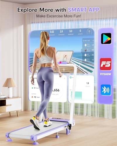 Walking Pad Treadmill with 10% Incline, Upgraded 3.5HP Low Noise Treadmills for Home, Trisomy 4 in 1 Foldable Treadmill, Walking Pad with Handle, 350+lb Capacity, Shock Absorption, Smart APP & Remote