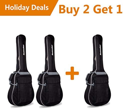 Rockwalker RWB17DBK Padded Dreadnought Guitar Gig Bag- Walk Series in Black