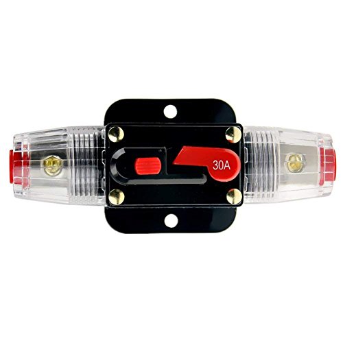Car Audio Inline Fuse Breaker - 30A Reset Circuit Breaker Fuse Holders for Stereo Switch System Protection 12V-24V DC