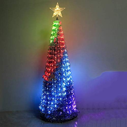 5 Ft Ledライトクリスマスツリー ワイヤレスリモコン付き屋外マルチカラーledコーンツリー 大好評です ランドスケープガーデン芝生ライトヤード装飾 12色変更