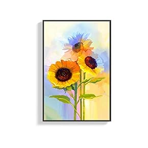 Framed Canvas Wall Art for Living Room, Bedroom Colorful Flower Canvas Prints for Home Decoration Ready to Hang - 16x24 inches