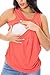 Smallshow Women's Maternity Nursing Tank Top Sleeveless Comfy Breastfeeding Clothes (M) Coral