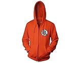 Ripple Junction Dragon Ball Z Kame Symbol Adult Zip Hooded Sweatshirt, Orange, Large
