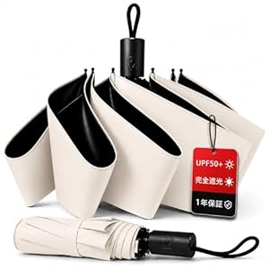 Tillmulya 日傘 折りたたみ【改良モデル·UV カット100%】完全遮光 軽量 205g ワンタッチ自動開閉