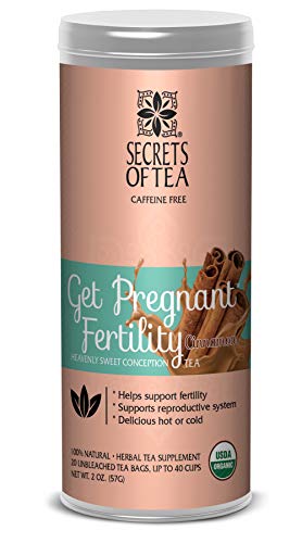 Secrets Of Tea Get Pregnant Fertility (Cinnamon) USDA Organic/FDA Approved Delicious All Natural Fertility Support- Improves Hormone Balance and Regulation - 20 Biodegradable Tea Bags