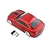 Usbkingdom 2.4GHz Cool 3D Sport Car Shaped Wireless Mouse Ergonomic Optical Cordless Mice with USB Receiver for PC Laptop Computer 1600DPI 3 Buttons Red