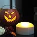 iZAN Halloween Battery Operated LED Pumpkin Lights with Remote and Timer, Bright Flickering Flameless Candles for Pumpkin Decor, Jack-O-Lantern Halloween Party Home Decorations, White Color, 2 Pack