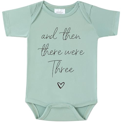 BIBIBLISSBABY And Then There Were Three Funny Pregnancy Announcement Infant Baby Onesie, Baby Announcements Ideas for Family