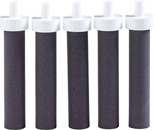Brita Water Bottle Replacement Filters, 5 Count, Black