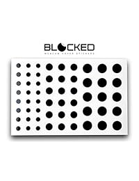 BLOCKED  cam Camera Vinyl Covers   57 Low-Tack Reusable  cam Sticker   3-Sizes   Black