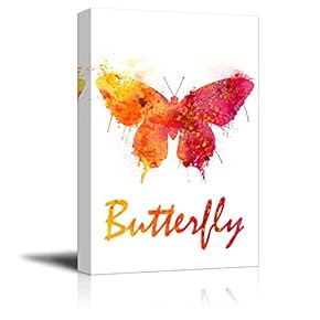 Insects Artwork Series Canvas Wall Art - Watercolor Butterfly - Gallery Wrap Modern Home Art | Ready to Hang - 12x18 inches
