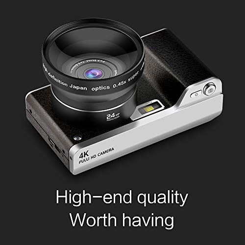 CamKing Digital Camera 1080P 4.0Inch LCD Touch Screen 8X Digital Zoom Wide Angle Camera Camcorder 24MP 4K Vlogging Camera