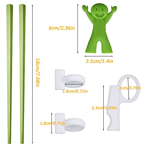 6 Pairs of Easy-to-Use Training Chopsticks with Helpers, SourceTon's Training Chopstick for Right or Left-Handed Kids Teens Adults Beginners.- Smile