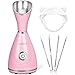 Facial Steamer Nano Ionic Face Steamer - LONOVE Facial Steamer for Home Facial Sauna Spa Sinuses BPA Free Warm Mist Face Humidifier for Moisturizing Pores Cleansing,Bonus Stainless Steel Kit&Hair Band