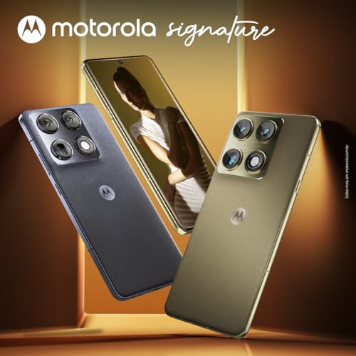 Smartphone Motorola Signature 5G - 512GB 24GB (12GB RAM + 12GB RAM Boost), 3 cameras 50MP Sony Lytia e Zoom 100x, Tela 1.5K extreme Amoled 165hz - Preto