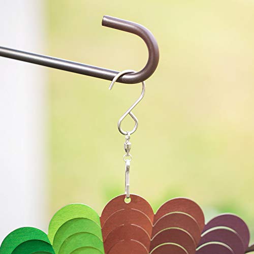 Homarden Metal Garden Wind Spinner: 12 x 12 Inch 3D Stainless Steel Outdoor Kinetic Yard Spinner - Large Decorative Wind Spinners with S Shaped Hanging Hook - Rainbow Yard and Lawn Art Decorations