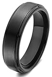 SOMEN TUNGSTEN 6mm 8mm Black Wedding Band for Men Women Brushed Couple Ceramic Rings Size 5-14
