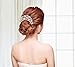 Pack of 4 Bridal Wedding Hair Comb Overtone Rose Gold Crystal Rhinestones Pearls Women Hair Side Combs Bridal Head Pin Headpiece