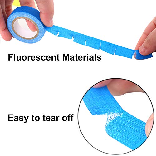 Koogel Fluorescent Cloth Tape, 12 Roll 6 Coloured Neon Gaffer Tape UV Blacklight Reactive Tape for Party Supplies Stage Decoration