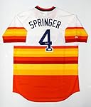George Springer Autographed Houston Astros Rainbow Jersey- JSA Authenticated