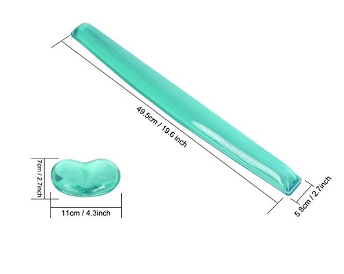 ABRONDA Silicone Gel Keyboard Mouse Wrist Rest Set - Gel Keyboard Wrist Rest Pad & Mouse Wrist Rest Support for Office Gaming Computer Laptop Ergonomic Comfortable Pain Relief(Green Pad Set) - Thumbnail 6