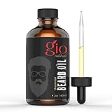 Unscented Beard Oil & Leave-In Conditioner 2 oz- Grow a Thick Full Beard! Gio Naturals is 100% Pure Clean & Natural- Moisturizes Beard Hair and Skin, Eliminates Itching and Beardruff