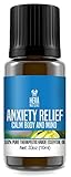 Best Anxiety Relief Essential Oil Blend -100% Pure, Therapeutic Grade - Depression, Stress Relief, Relaxation, Boost Mood, Calming (USA) - 10ml