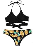 Signe Womens Padded Push-up Pineapple Print Wrap Bikini Set