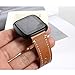 bayite Bands Compatible with Fitbit Versa, Classic Genuine Leather Wristband Replacement Accessories Fitness Strap for Women Men Brown