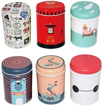 Leoyoubei 3 55x2 55 Inch Lovely Cartoon Tinplate Caddy Box Retro