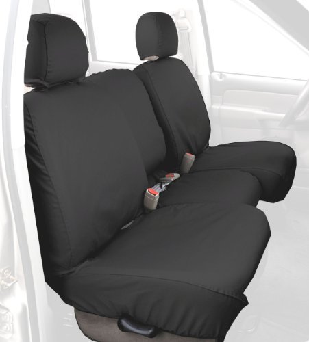 Covercraft Custom-Fit Front Bench SeatSaver Seat Covers - Polycotton Fabric, Charcoal Black,SS3374PCCH