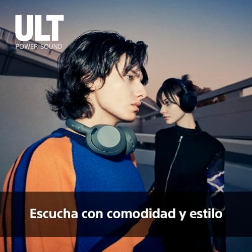 Sony ult wear, fones de ouvido bluetooth sem fio com som ult power, graves profundos definitivos, cancelamento de ruído, qualidade de chamada cristalina, bateria com duração de até 30 horas, ios e android, cinza floresta