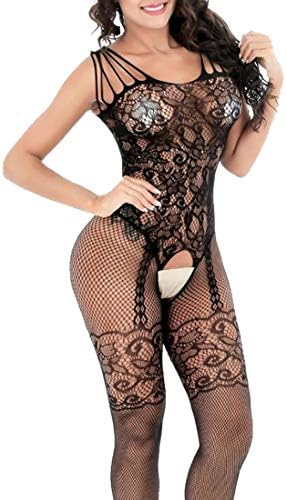GenericWomen Plus Size Fishnet Bodystocking Babydoll Bodysuit Sleepwear Nightwear