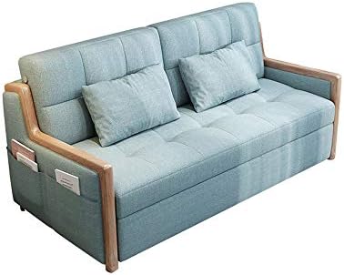 DLRUIHENGXIANGMU Adult Multi-Function Double Sofa Solid Wood Natural Latex Pad Foldable Sleep Function Sofa Bed Simple Wear-Resistant and Dirty