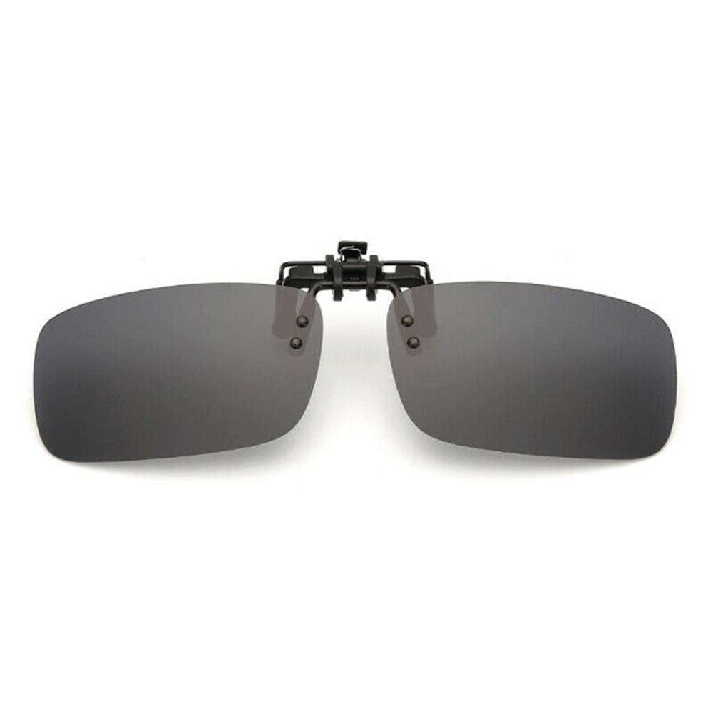 Boxonly UV400 Sunglasses Polarized Clip On Flip-up Driving Glasses Night Vision Len For Men Women Driving Hiking Fishing Outdoor Sport Black Grey
