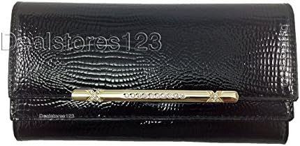 Dealstores123 - Glossy Genuine Leather Women's Wallet - Crocodile Pattern (Black)