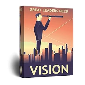 Inspirational Quotes Canvas Wall Art - Leadership Theme Slogn Great Leaders Need Vision - Giclee Print Gallery Wrap Modern Office Decoration Ready to Hang - 12x18 inches