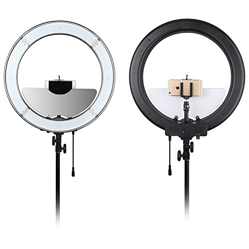 EACHSHOT-ES240-Kit-Including-Light-Stand-Mirror-Bag-Bracket-18-5500K-Dimmable-LED-Adjustable-Ring-Light-with-2-Color-Diffuser