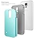Galaxy S5 Mini Case, RANZ Grey with Aqua Blue Hard Impact Dual Layer Shockproof Bumper Case for Samsung Galaxy S5 Mini(SM-G800)