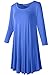 LARACE Women’s 3/4 Sleeve Casual Swing T-Shirt Dresses(2X, Blue)