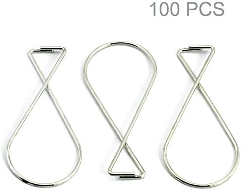 Office EX 100pcs Ceiling Hook Hanger Clip Grid Wire T-Bar Metal Hanging Squeeze Suspended Figure 8 Hanger Hook