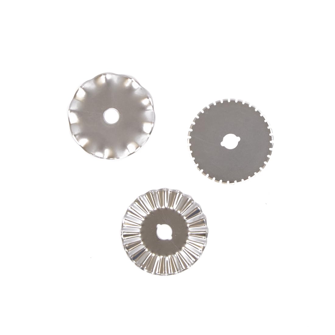 Craftelier - Pack of 3 Rotary Cutter Blades 45 mm | Wavy, ZigZag, Discontinuous | Steel