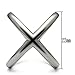Mai Jewelry Shop & Hair Accessories Big X Crisscross Design Stainless Steel Ring