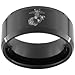 10mm Black Tungsten Carbide Ring, One(1) USMC Marine Eagle Globe & Anchor Image (full & half sizes 5-15)