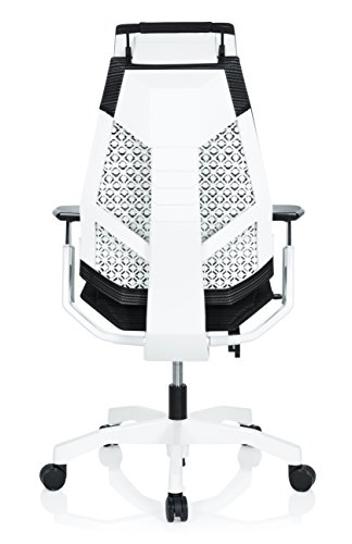 HJH-Office-652600-Sedia-Executive-Genidia-PRO-White-Rete-Nero-Sedia-da-Ufficio-ergonomico