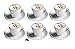 Set of 6 Cappuccino Cups & Saucers by Cuisinox - White Porcelain
