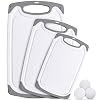 Ligttle Plastic Cutting Board Set of 3, BPA Free Kitchen Cutting Boards with Juice Grooves and Easy Grip Handle…
